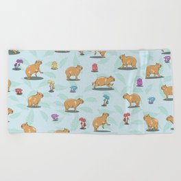 Capybara Pattern Beach Towel