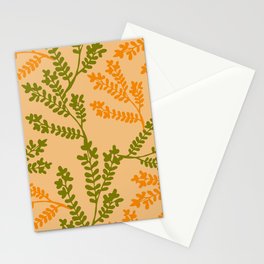 Green and yellow herbs seamless pattern Stationery Cards
