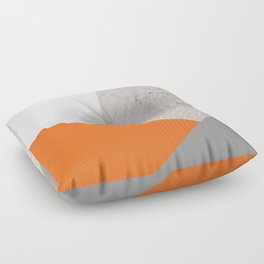 Orange Grey Concrete Color Block Floor Pillow