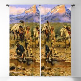 “Hitting Pay Dirt” by Charles M Russell Blackout Curtain