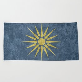 Ancient Macedonian flag Beach Towel