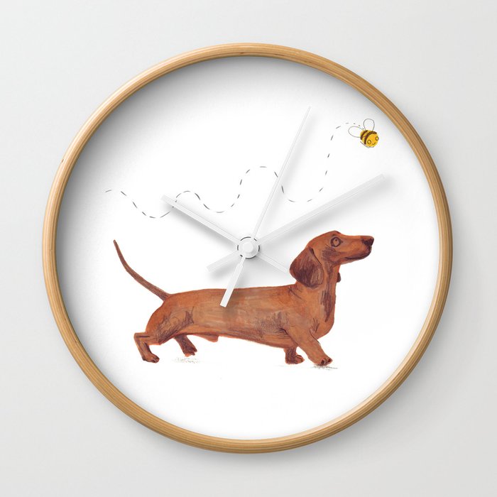 Dachshund Puppy Room Decor Wall Clock 