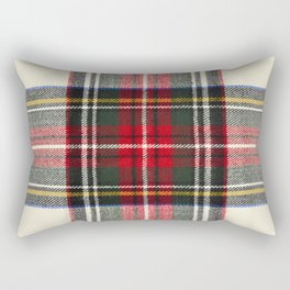 Scottish tartan pattern. Red and white wool plaid print as background. Symmetric square pattern. Rectangular Pillow