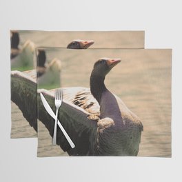 Goose stretching wings in the lake - Fine Art Photography Placemat