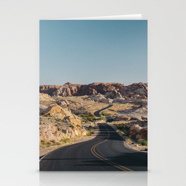 Windy Desert Road Stationery Cards