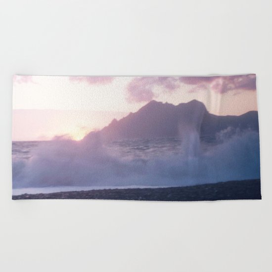 Crash into me - Romantic Sunset @ Beach #2 #art #society6 Beach Towel