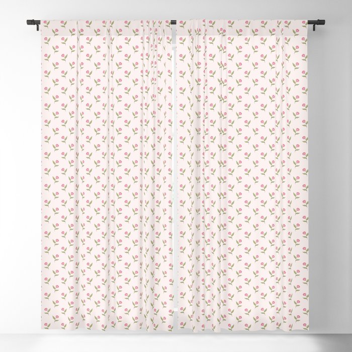 Small Pink Flower Pattern Blackout Curtain
