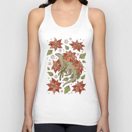 I Want A Hypsilophodon for Christmas | Festive Dinosaur Holiday Botanical Art Unisex Tank Top