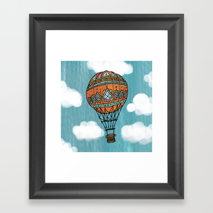 Hot Air Ballon in the Sky Framed Art Print