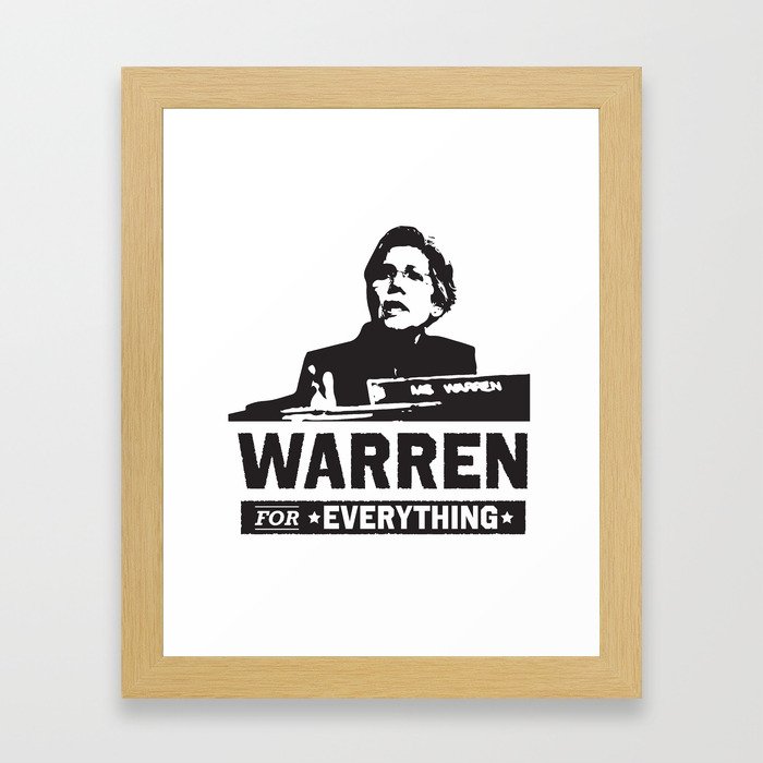 Elizabeth Warren for EVERYTHING Framed Art Print
