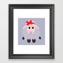 Cute Sheep Illustration Framed Art Print