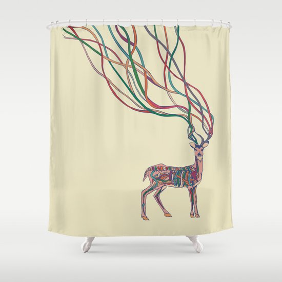 Deer Ribbons Shower Curtain
