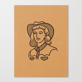Cowgirl in Dusty Brown Canvas Print
