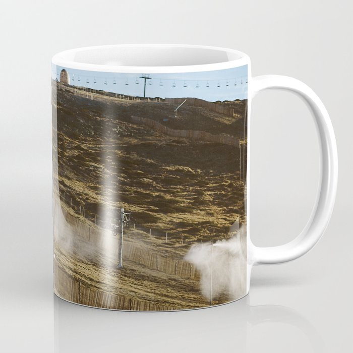 Mountain, snow, wood, yellow, serra da estrela, inspiring, cold Coffee Mug