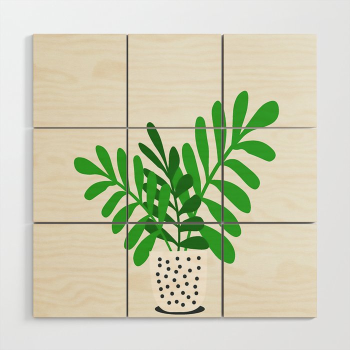 Plant In Vase Wood Wall Art