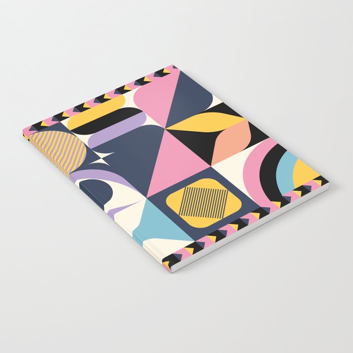 Minimalist Memphis Bauhaus Geometric Shapes Notebook