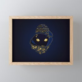 Golden cat is watching you Framed Mini Art Print