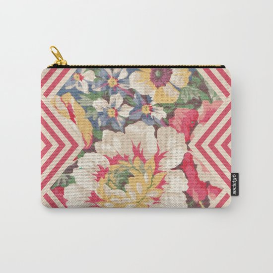 Floral Chevron Carry-All Pouch