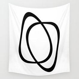 Interlocking Two - Minimalist Line Abstract Wall Tapestry
