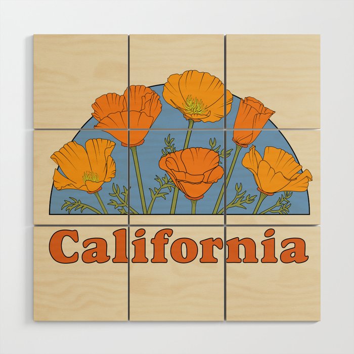California Poppies Wood Wall Art