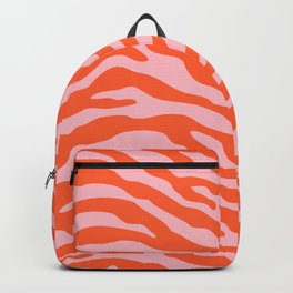 Zebra Wild Animal Print Orange and Pink Backpack