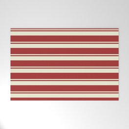 [ Thumbnail: Beige & Brown Colored Pattern of Stripes Welcome Mat ]