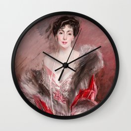 Senora Matias de Errazuriz Ortuzar, nee Josefina Virginia de Alvear Fernandez Coronel by Giovanni Boldini Wall Clock