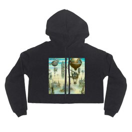A steampunk suspended city vintage retro style Hoody