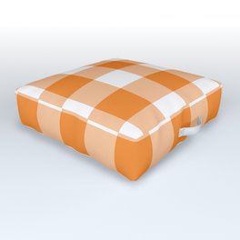 Orange Gingham Pattern Outdoor Floor Cushion
