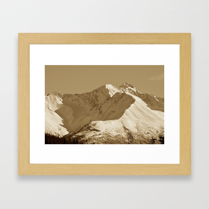 Majestic Mountain - Sepia Framed Art Print