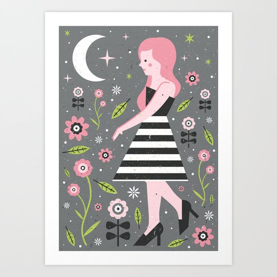 Monochrome Dress Art Print
