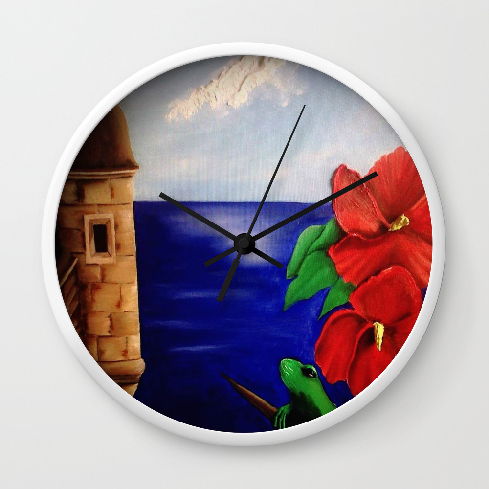 Painting Of The Famous El Moro At San Juan Puerto Rico Wall Clock