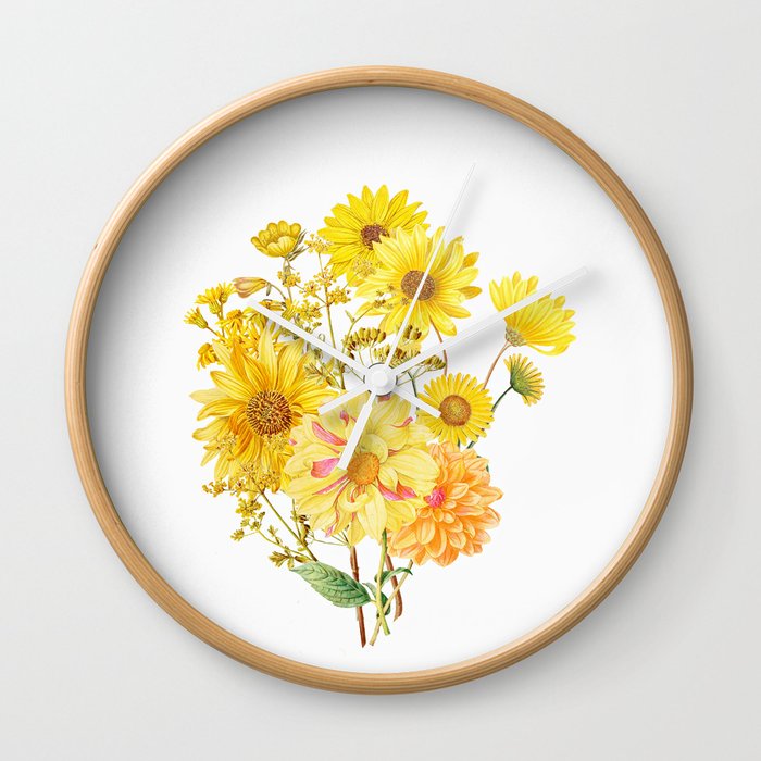 Vintage & Shabby Chic - Late Summer Flowers Wall Clock