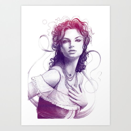 Beautiful Girl Portrait Art Print