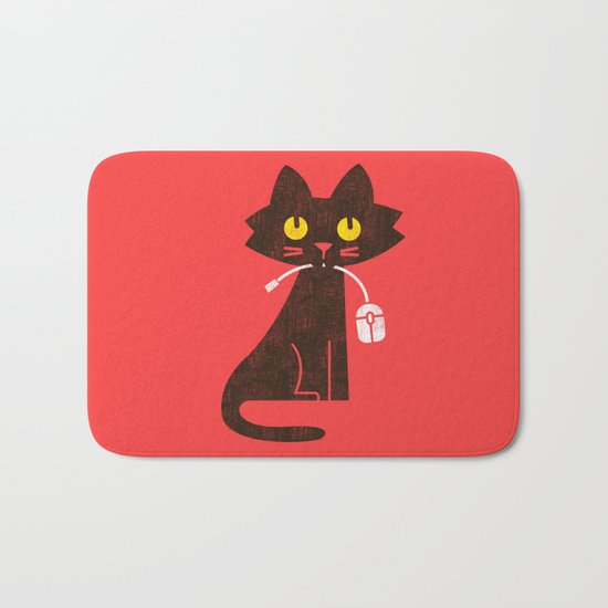 Fitz - Hungry hungry cat (and unfortunate mouse) Bath Mat