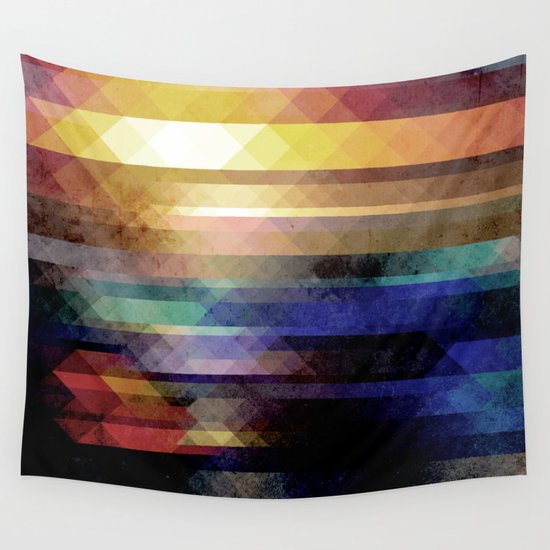 Abstract Geometry of Colors Wall Tapestry