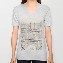 USA, Metairie City Map V Neck T Shirt