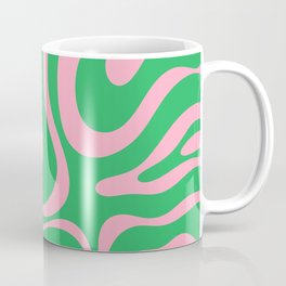 Pink and Spring Green Modern Liquid Swirl Abstract Pattern Mug