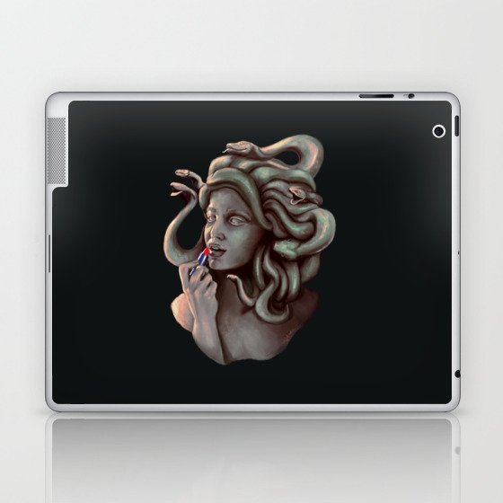 Greek Mythology Medusa with lipstick art Laptop & iPad Skin