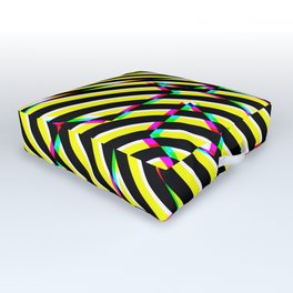 Digital Abstract Glitch Stripes Pattern Outdoor Floor Cushion