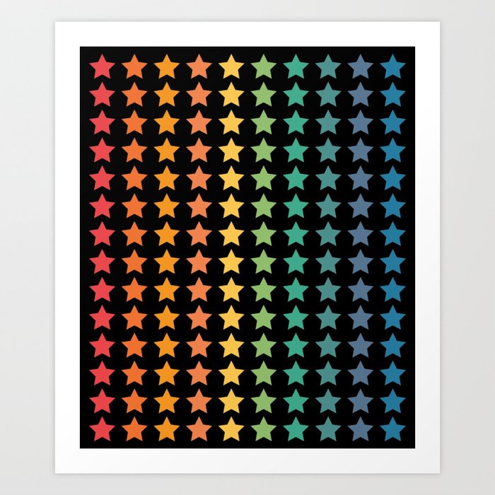 stars in different colors Art Print