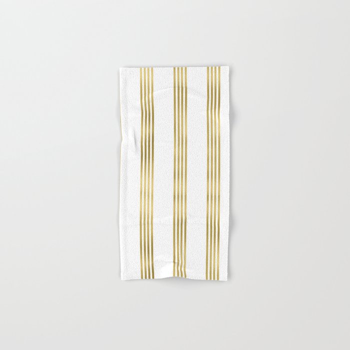 Simply luxury Gold small stripes on clear white - vertical pattern Hand & Bath Towel