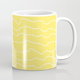 Yellow with White Squiggly Lines Coffee Mug