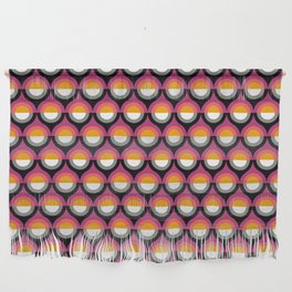Retro Geometric Teardrop Pattern - Optimism and Pessimism - Sunset Colors Wall Hanging