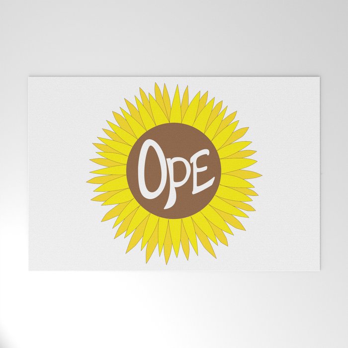 Hand Drawn Ope Sunflower Midwest Welcome Mat