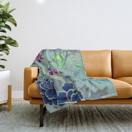 matthew williamson wallpaper peacock Throw Blanket