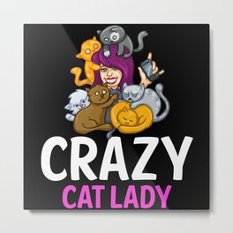 Crazy cat lady Metal Print | Graphicdesign, Check Meowt, Halloween Shirt, Crazy Cat Lady, Costume Shirt, Boo Shirt, Boo Crew Shirt, Horror T Shirt, Scary Cat 