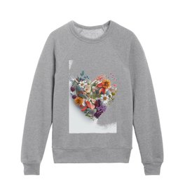 Flowers From the Heart, Darling Bouquet Kids Crewneck