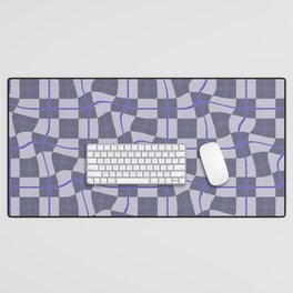 Warped Checkerboard Grid Illustration Desk Mat