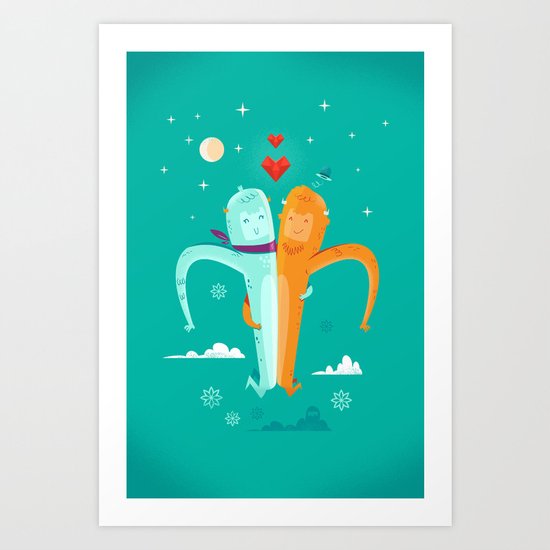 :::Moon Love::: Art Print